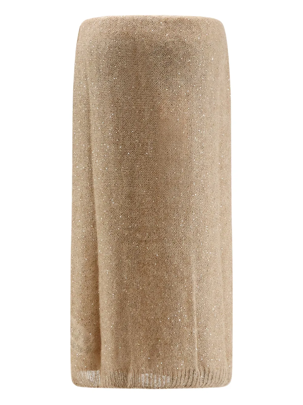 Nude sequin-embellished midi skirt - Beige