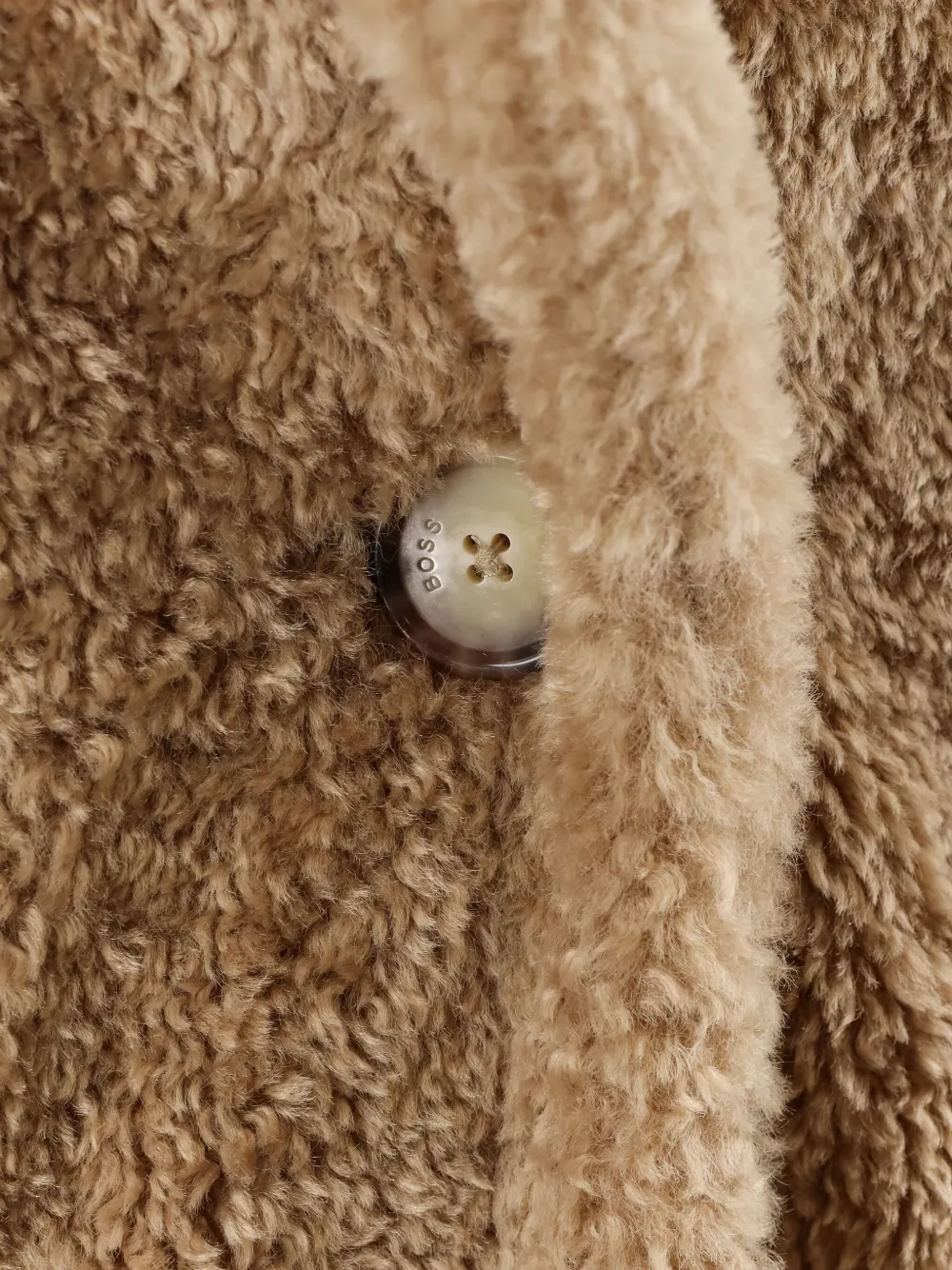 Hugo Boss Boss Orange Catedy Faux Shearling Coat In Brown