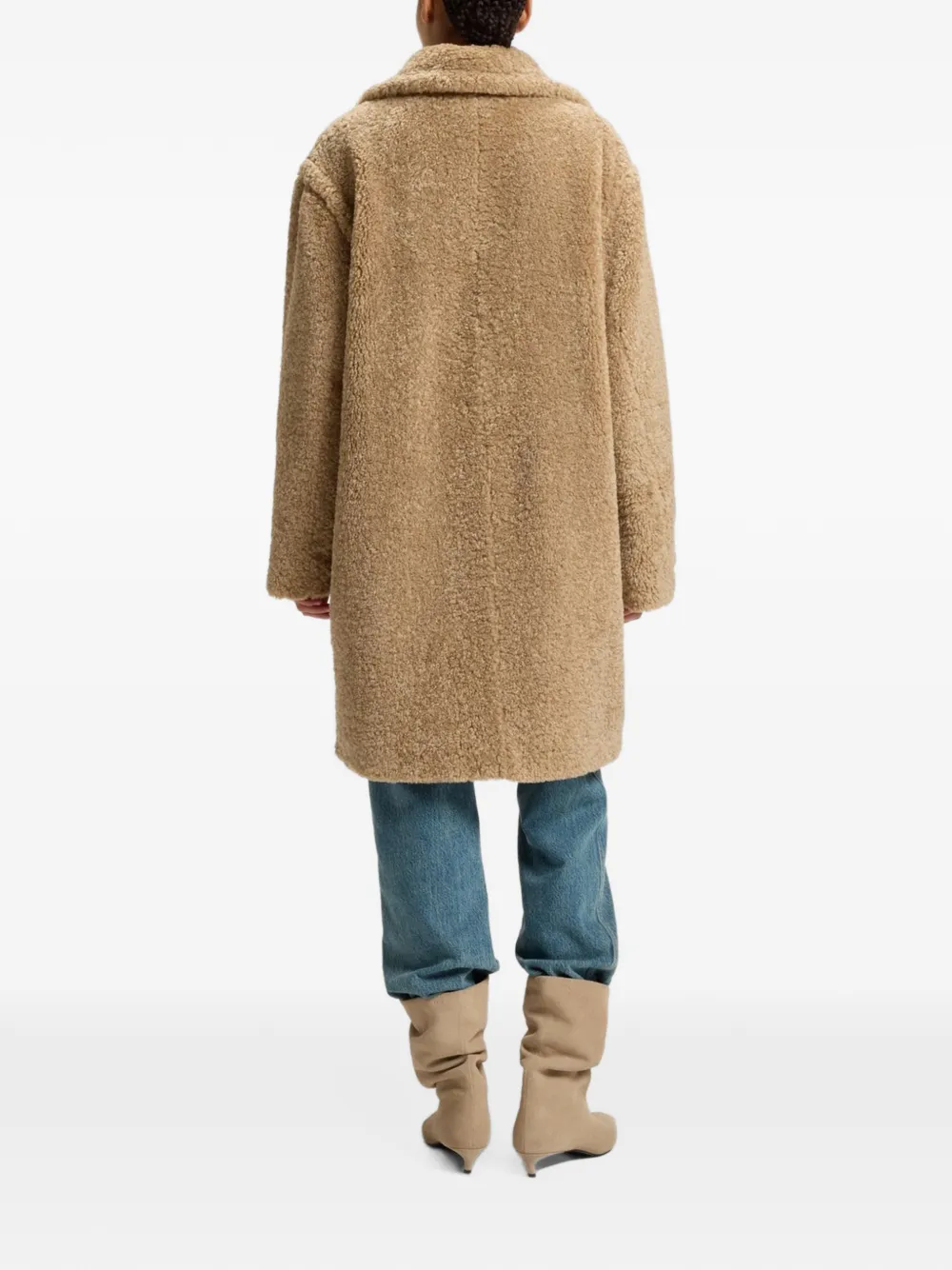 BOSS Jas van imitatiebont Beige