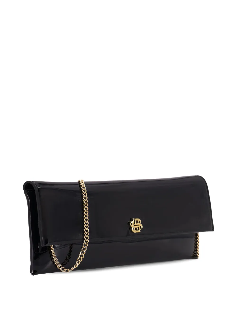 Hugo Boss Chain Patent-leather Clutch Bag In Black