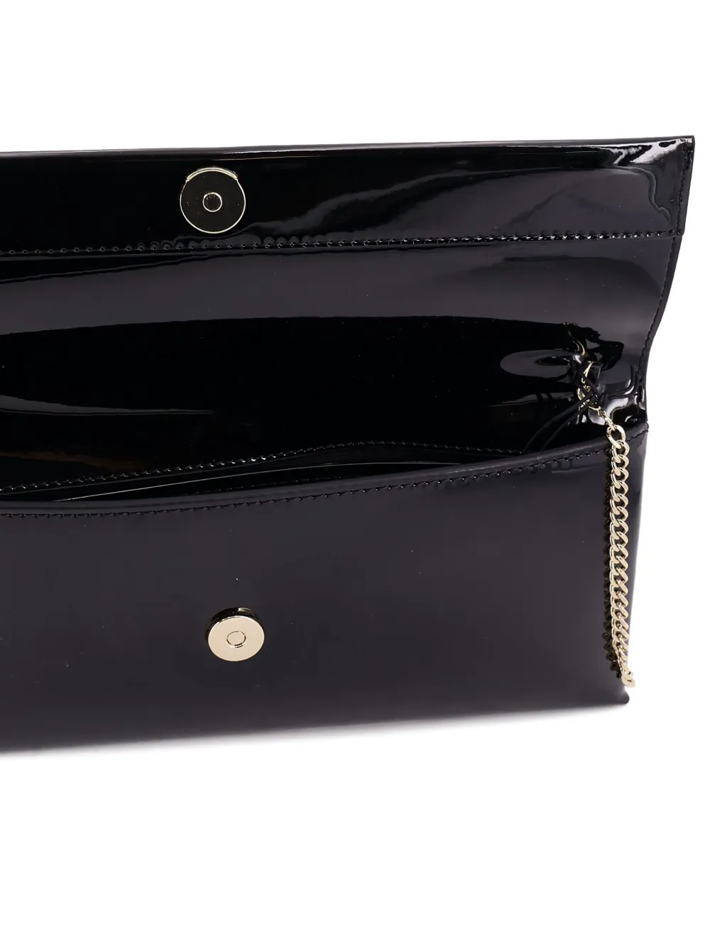 Hugo Boss Chain Patent-leather Clutch Bag In Black