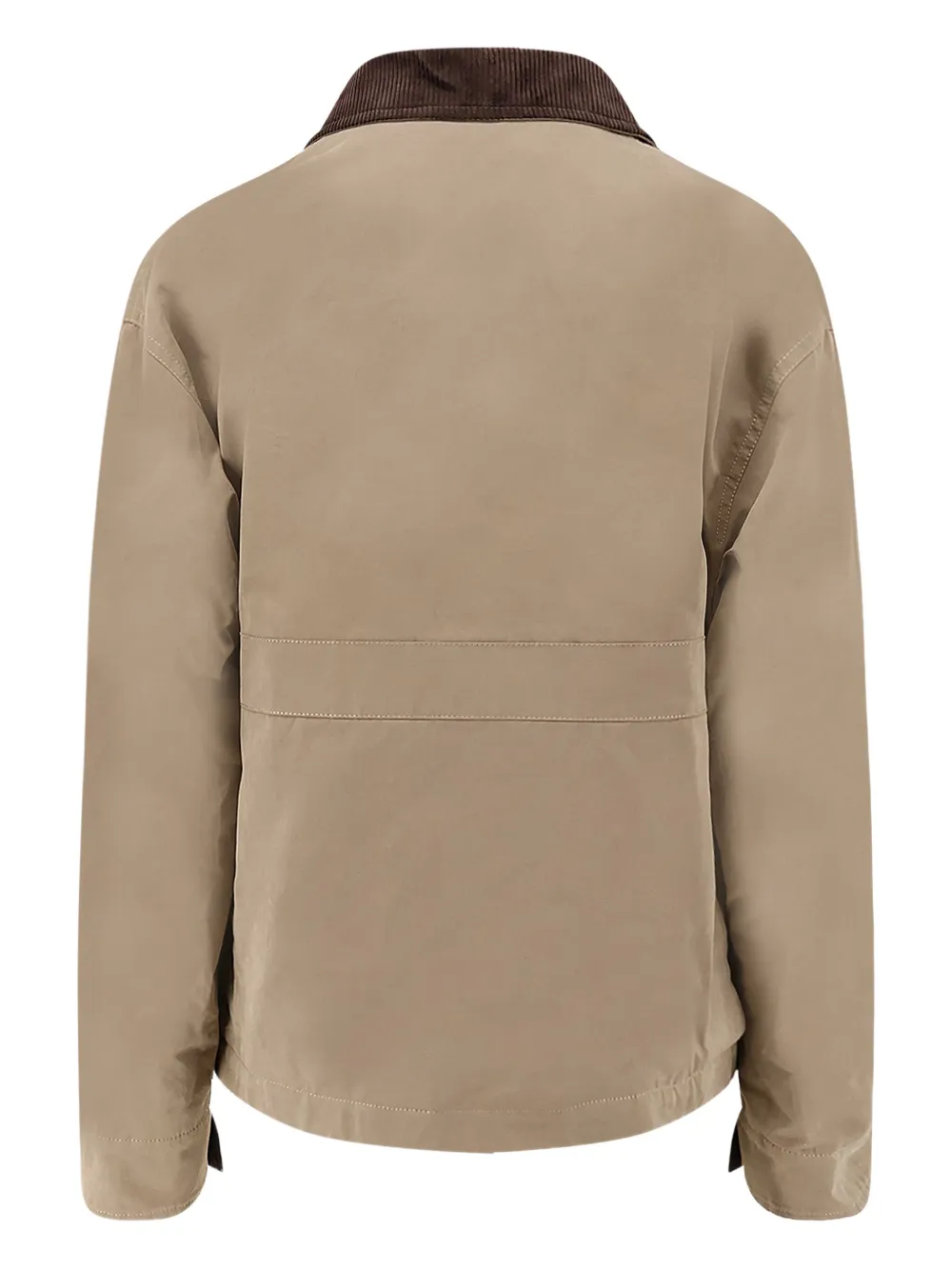 Aspesi Corduroy-collar Flap-pocket Jacket In Brown