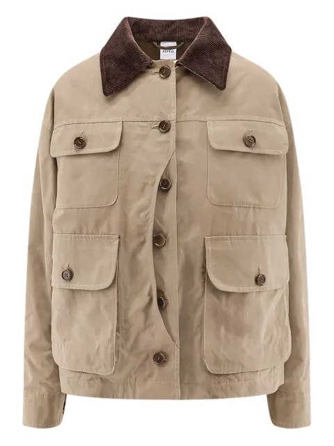ASPESI corduroy-collar flap-pocket jacket