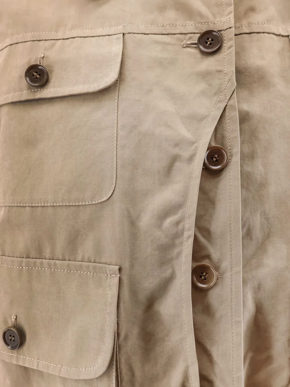 Aspesi Corduroy-collar Flap-pocket Jacket In Brown