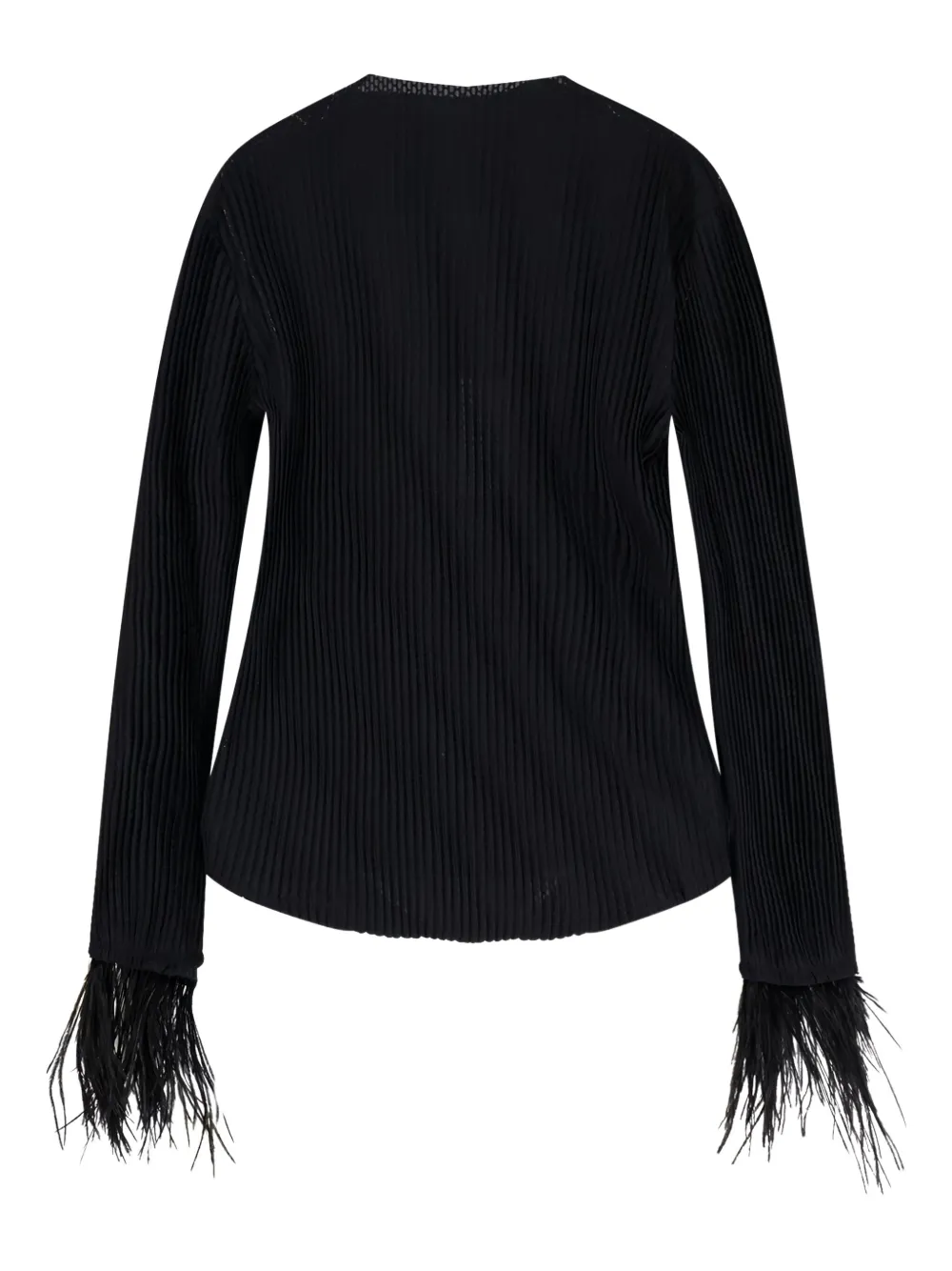 BOSS feather-trim top | Black | Image 1