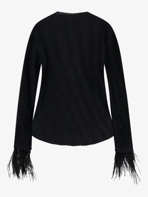 BOSS feather-trim top