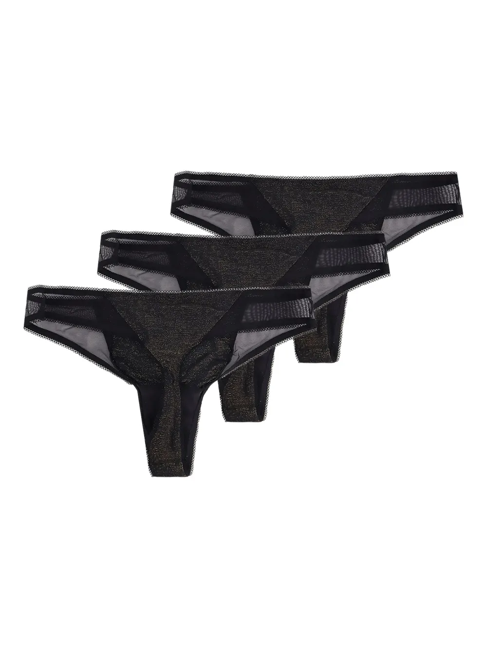 BOSS metal-lettering thong (pack of three) - Zwart