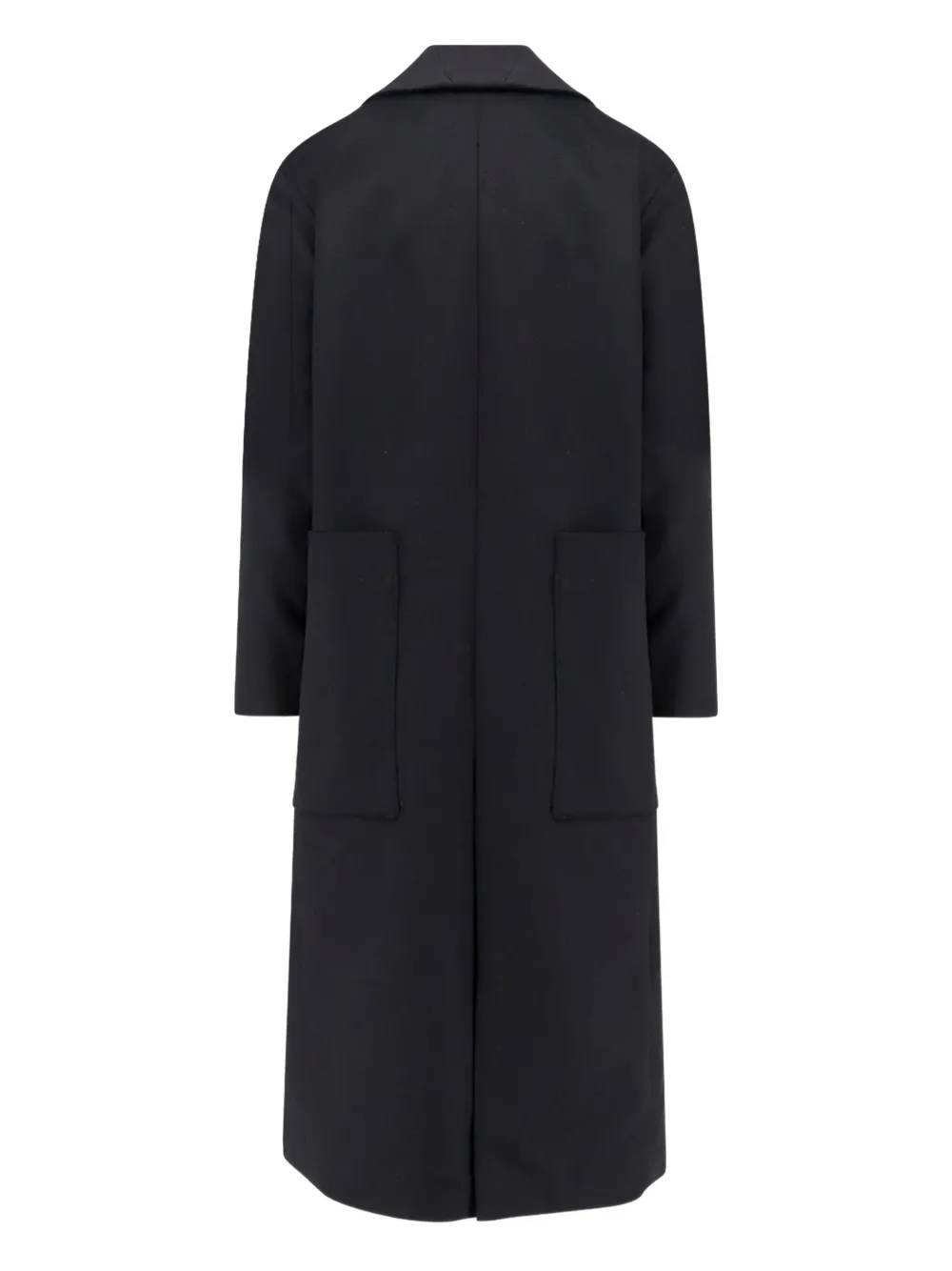 Paltò Double-breasted Patch Pocket Coat In Blue