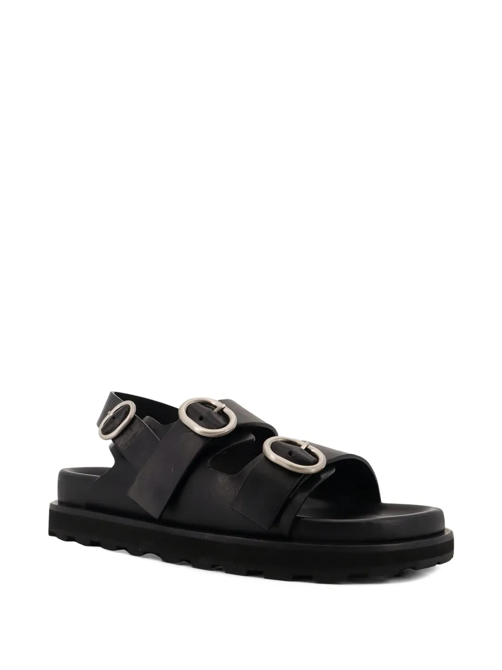 Jil Sander Buckle Strap Sandals In Black