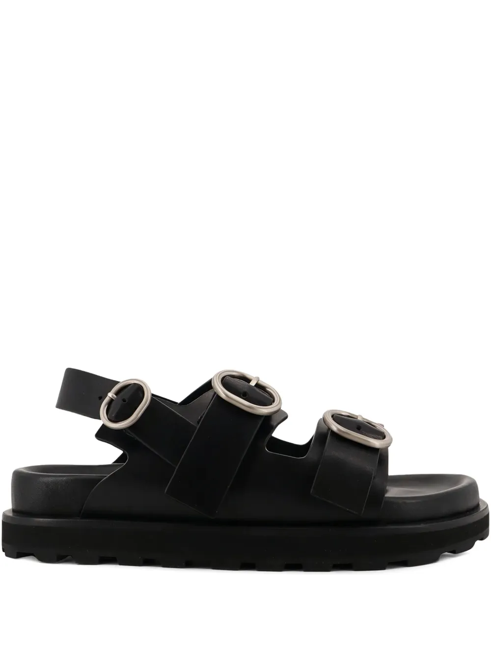 Jil Sander Buckle Strap Sandals In Black