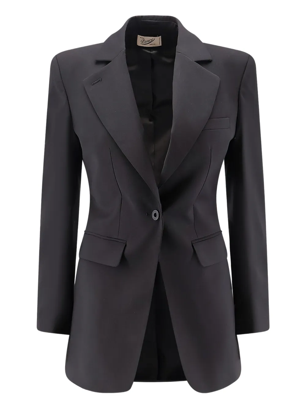 Pence Isabella Flap-pockets Single-button Blazer In Black