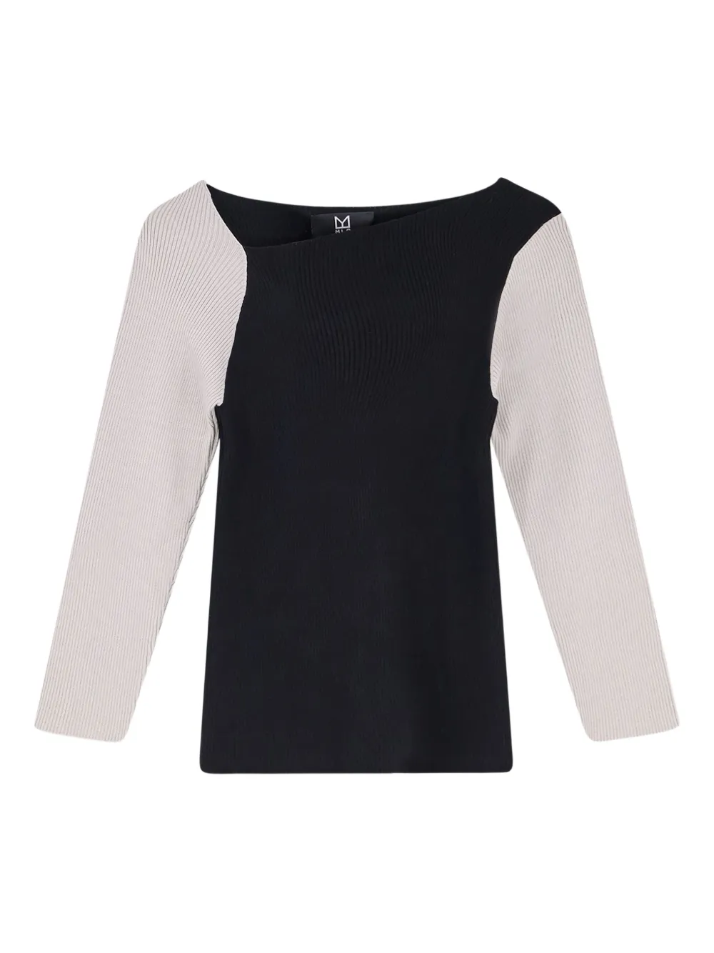 Ixos Asymmetrical Ribbed Knit Sweater In Black