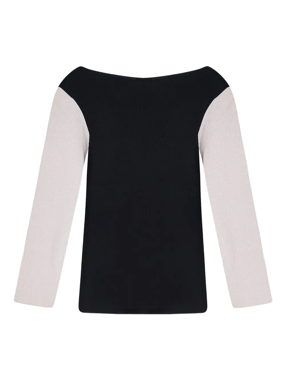 Ixos Asymmetrical Ribbed Knit Sweater In Black
