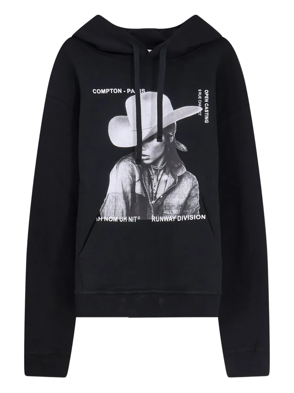 Ih Nom Uh Nit graphic-print hood hoodie | Black | Image 1