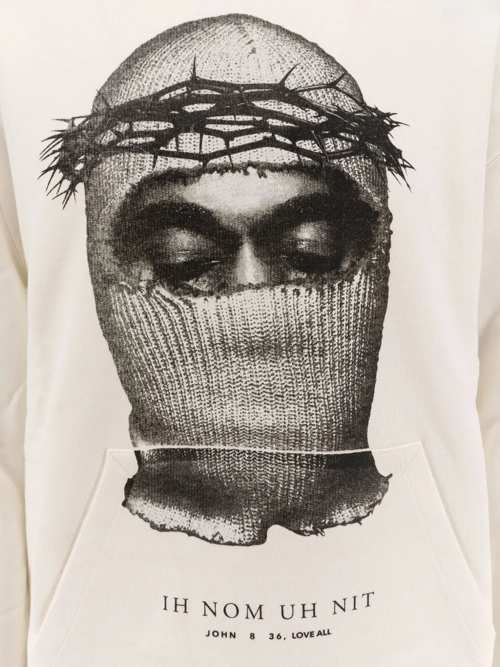 Ih Nom Uh Nit Hoodie met print Wit