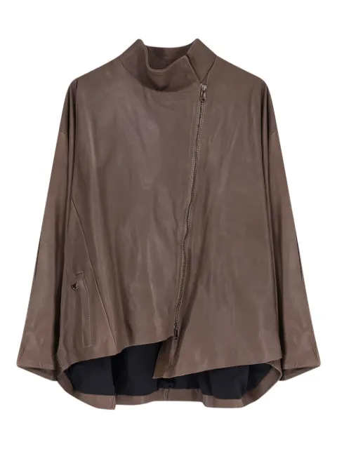 ixos asymmetrical zip-fastening leather jacket