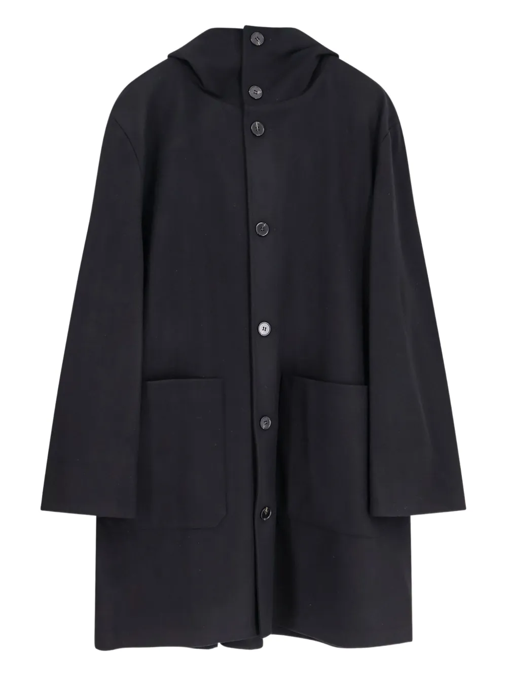 Paltò Tonio Felt Wool And Nylon Coat In Black