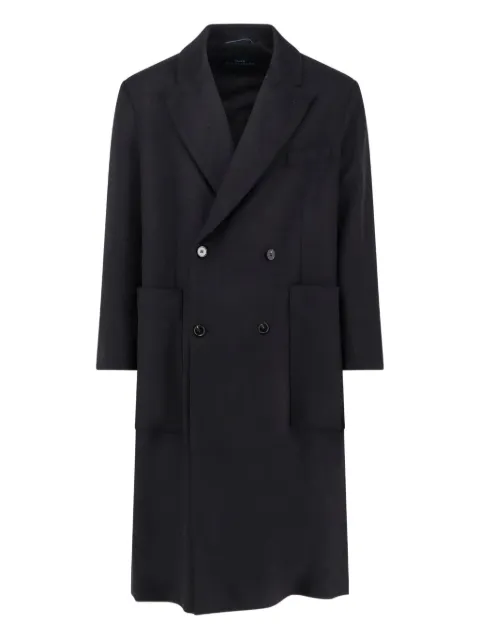 Paltò double-breasted patch-pocket coat