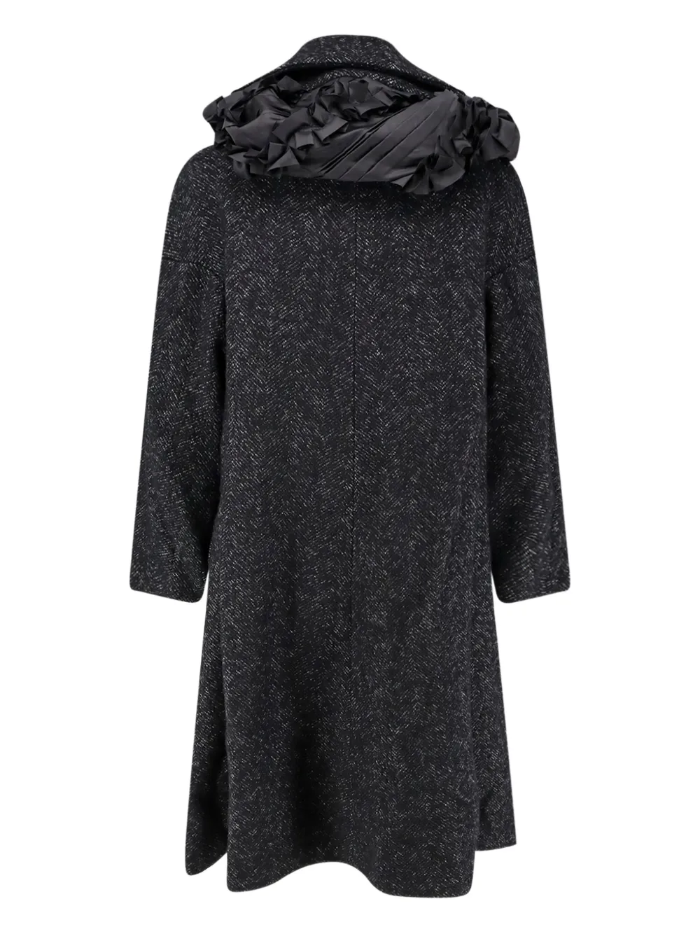 Comme Des Garçons Play Ruffled-collar Coat In Black