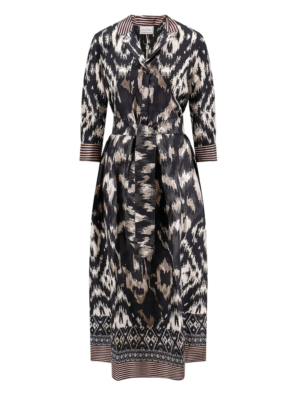Pierre-louis Mascia Graphic-print Midi Dress In Black