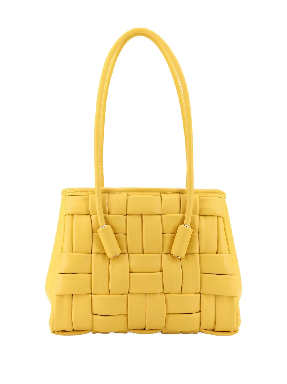 Themoirè Weaved Leila leather shoulder bag - Geel