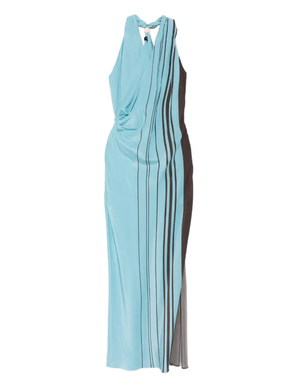 sir maxi dress Amelie Long Sleeve Dress | Flore Blue Floral Silk Maxi