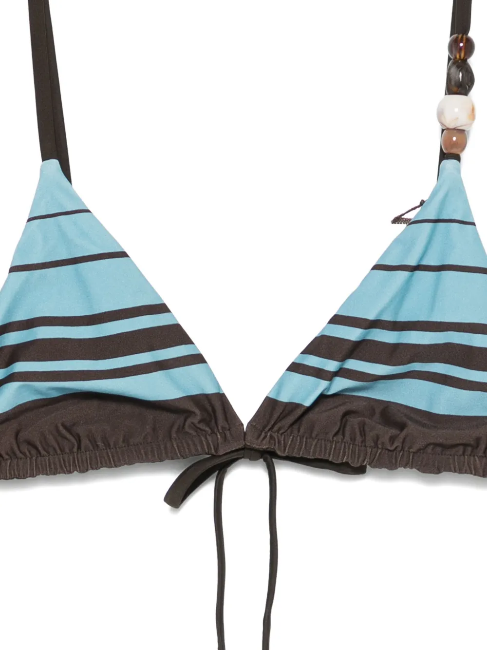 SIR. Gestreepte strandtop met kralen Blauw