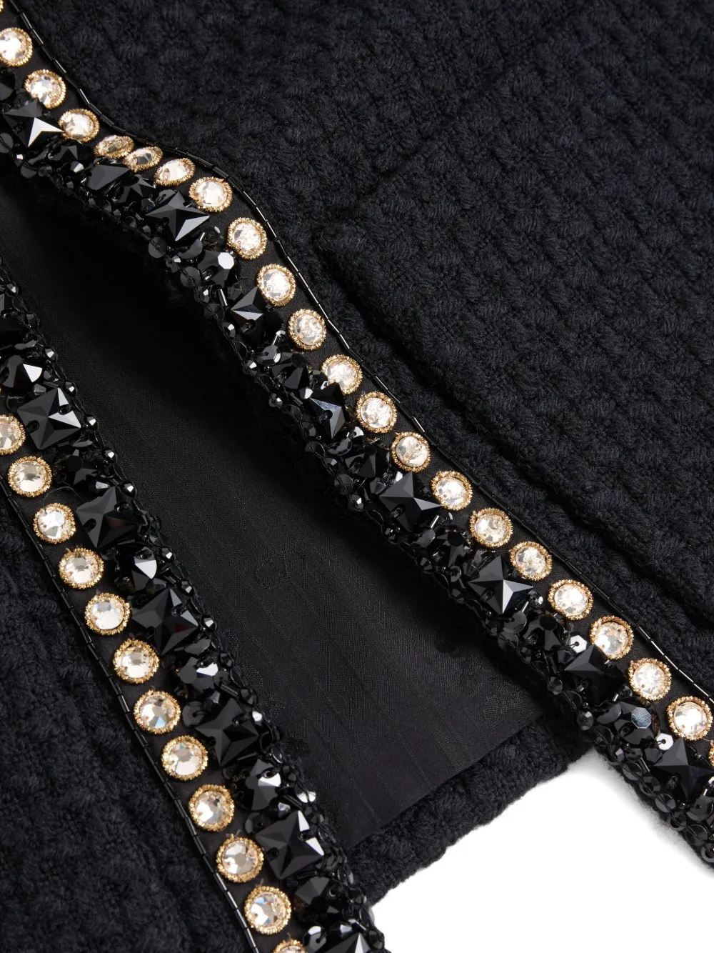 Valentino Embroidered Canestrello Tweed Jacket In Black