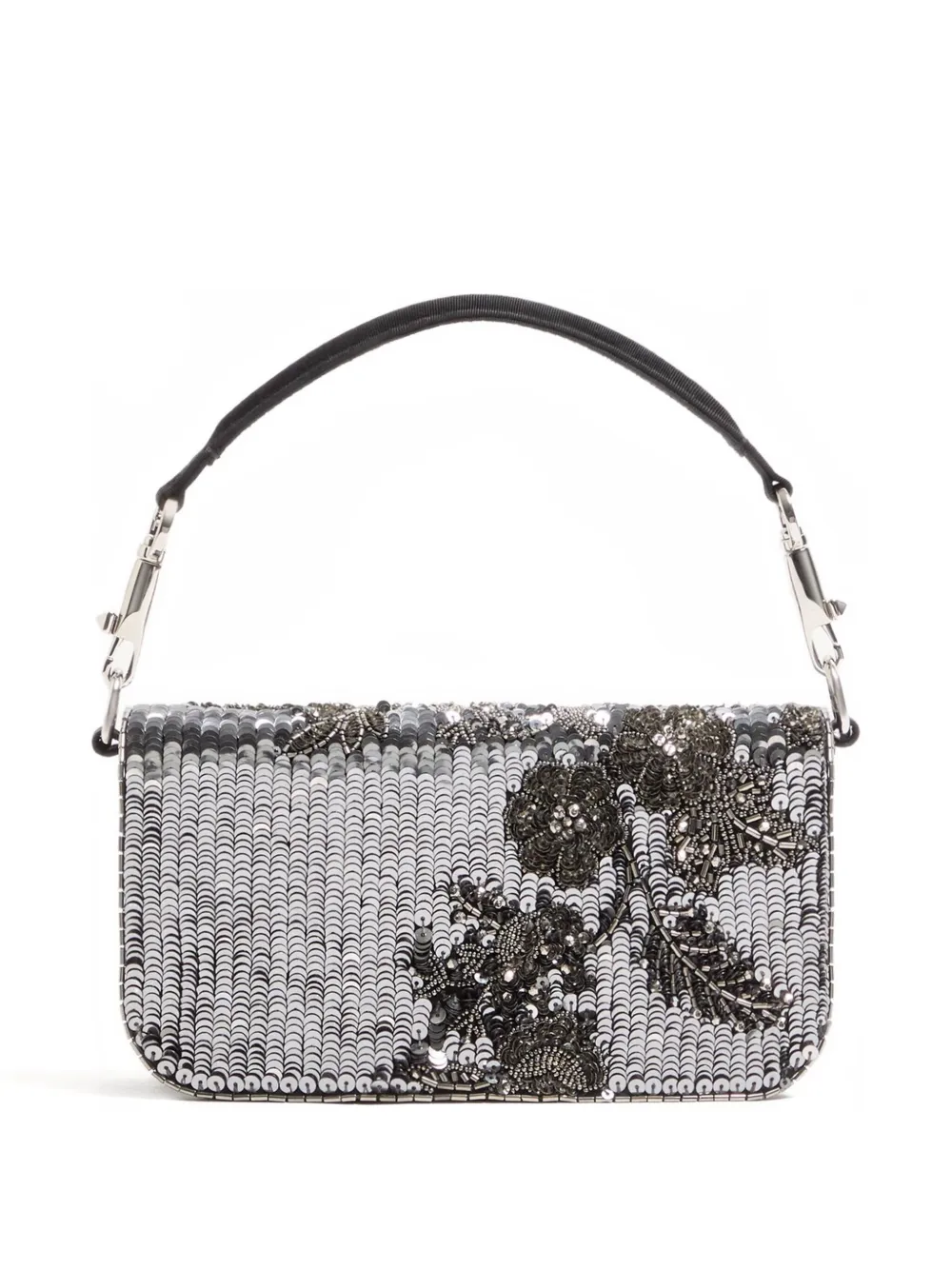 Valentino Small Locò Embellished Tote Bag In Gray