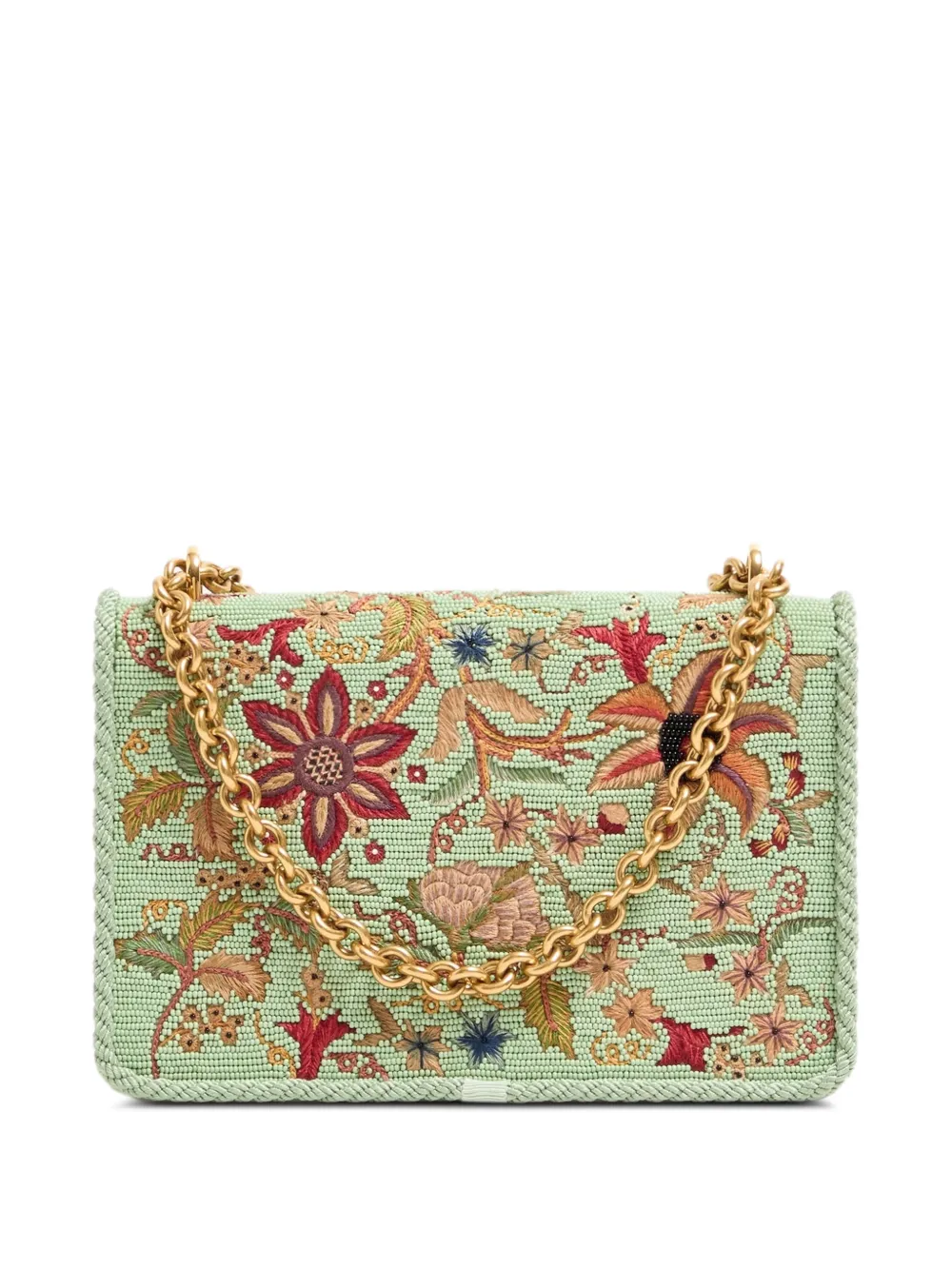 Valentino Garavani floral-embroidered shoulder bag - Groen