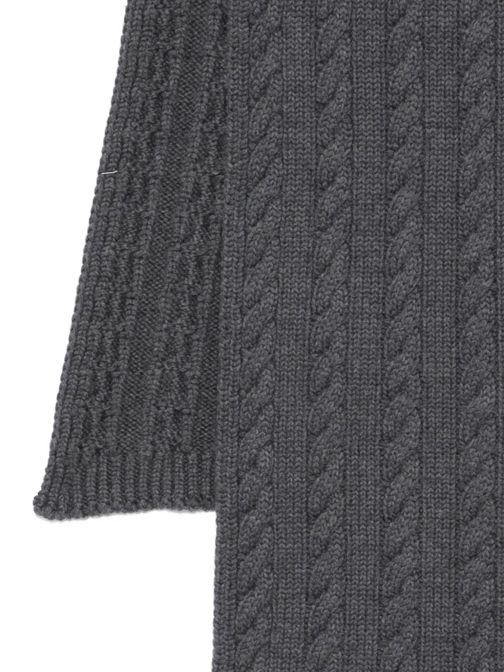 Bally cable-knit ribbed scarf Grijs