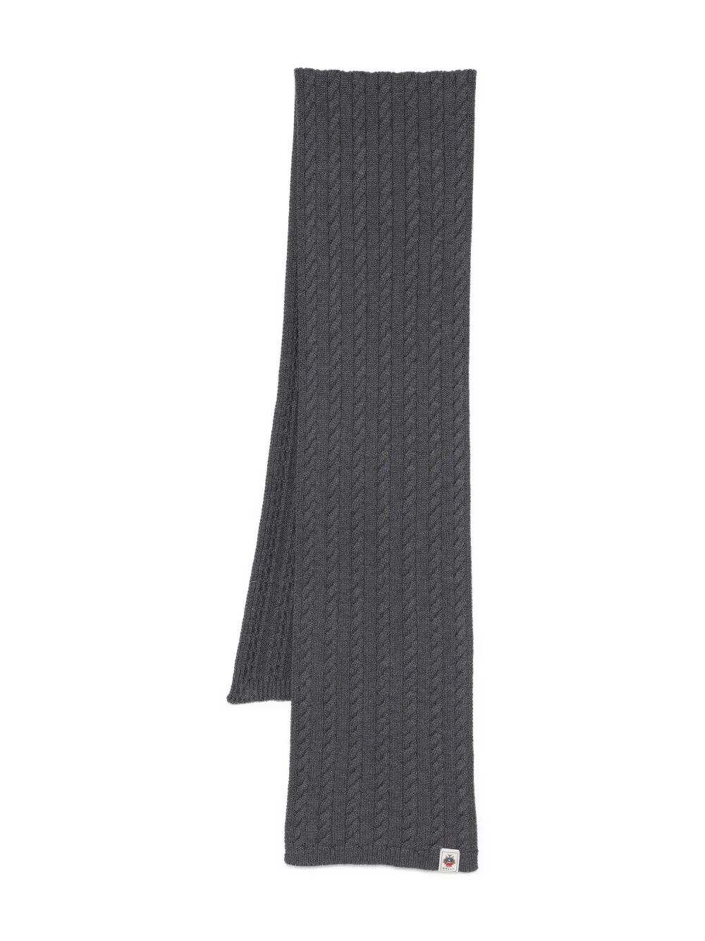 Bally Cable-knit Ribbed Scarf In Gray