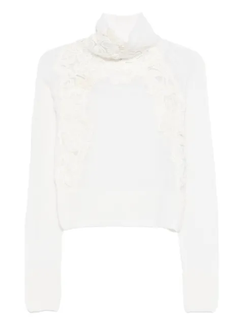 Ermanno Scervino lace-detail roll-neck sweater
