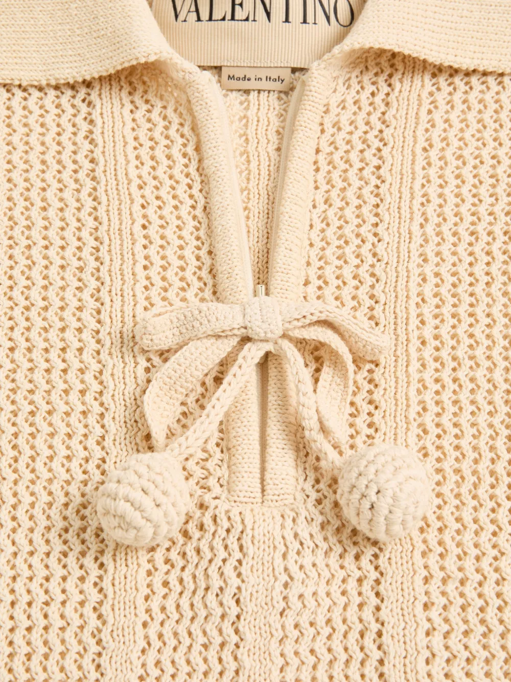 cotton knitted polo top