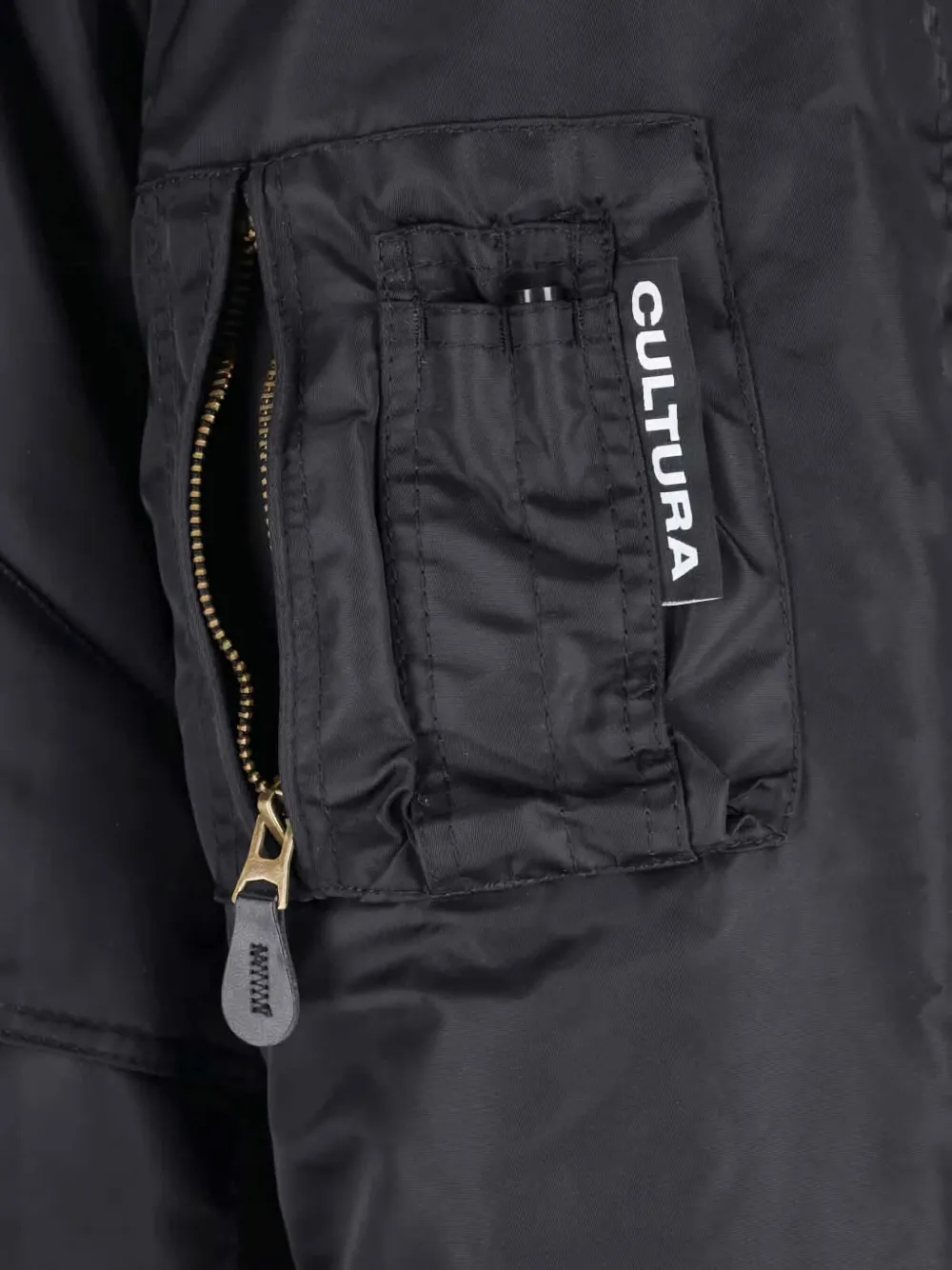  Cultura Zip Bomber Coat - Black 