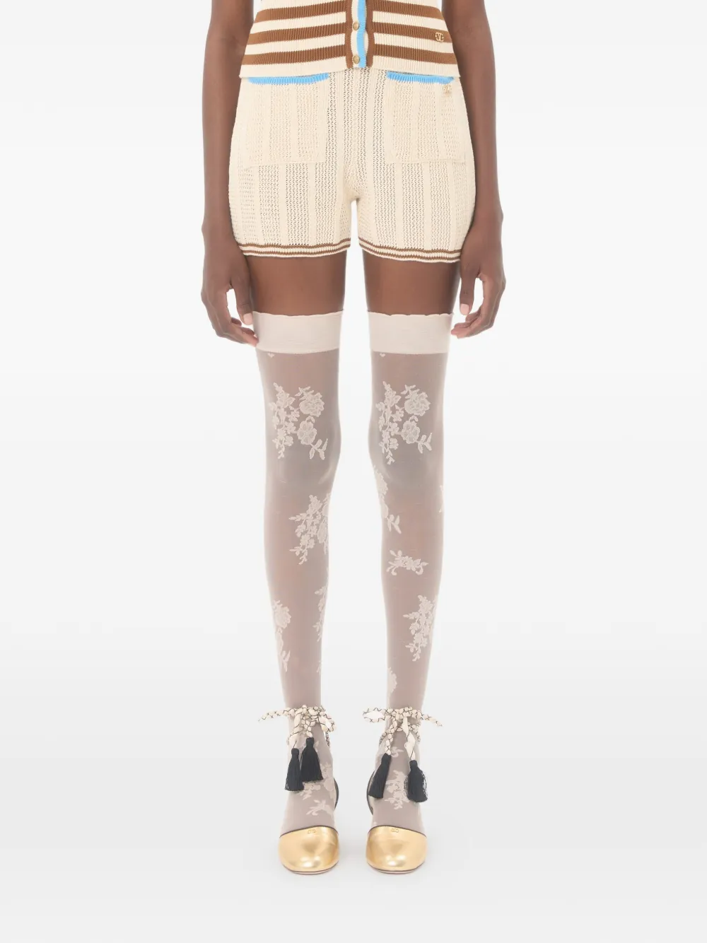 Valentino Garavani VLogo shorts met detail Beige