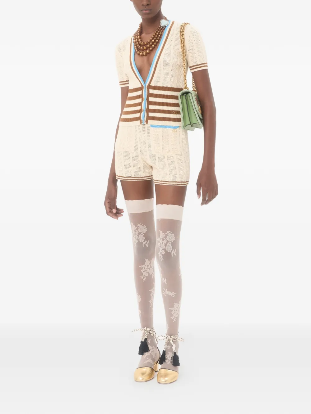 Valentino Garavani VLogo shorts met detail Beige