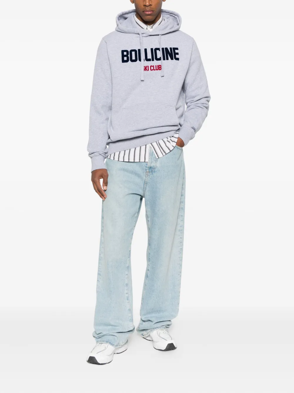 Mc2 Saint Barth Urban Hooded Sweatshirt Kangaroo Pocket In Gray