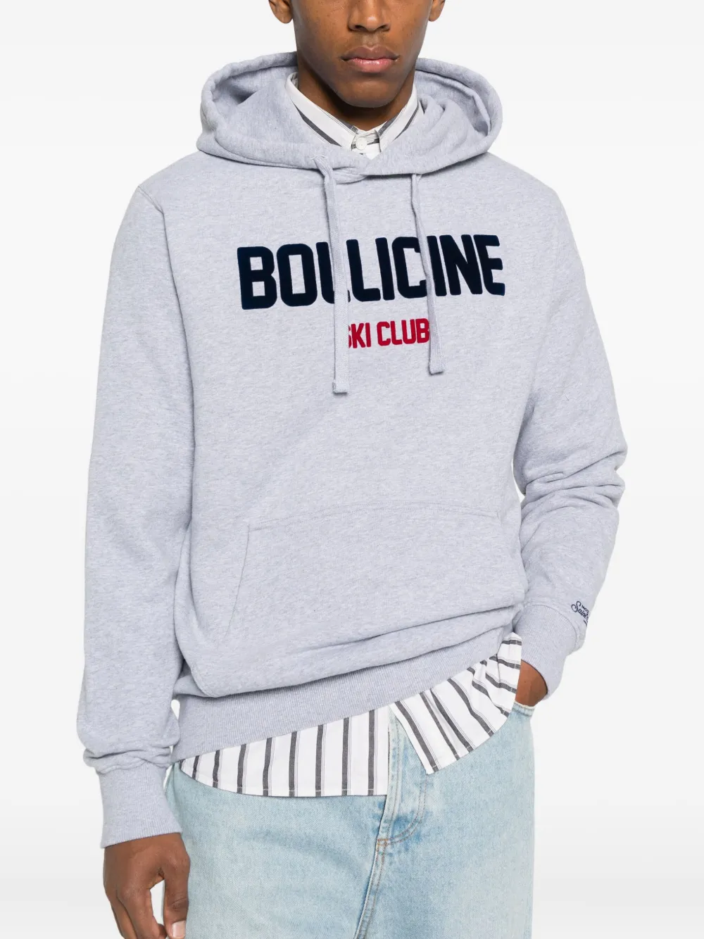 Mc2 Saint Barth Urban Hooded Sweatshirt Kangaroo Pocket In Gray