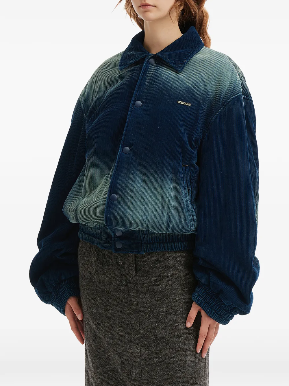  We11done Corduroy Collared Bomber Jacket - Blue 