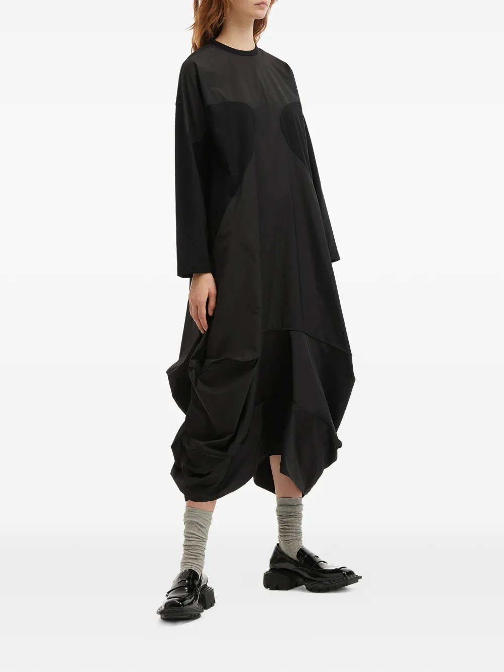 Enf&ouml;ld panelled draped midi dress - Zwart