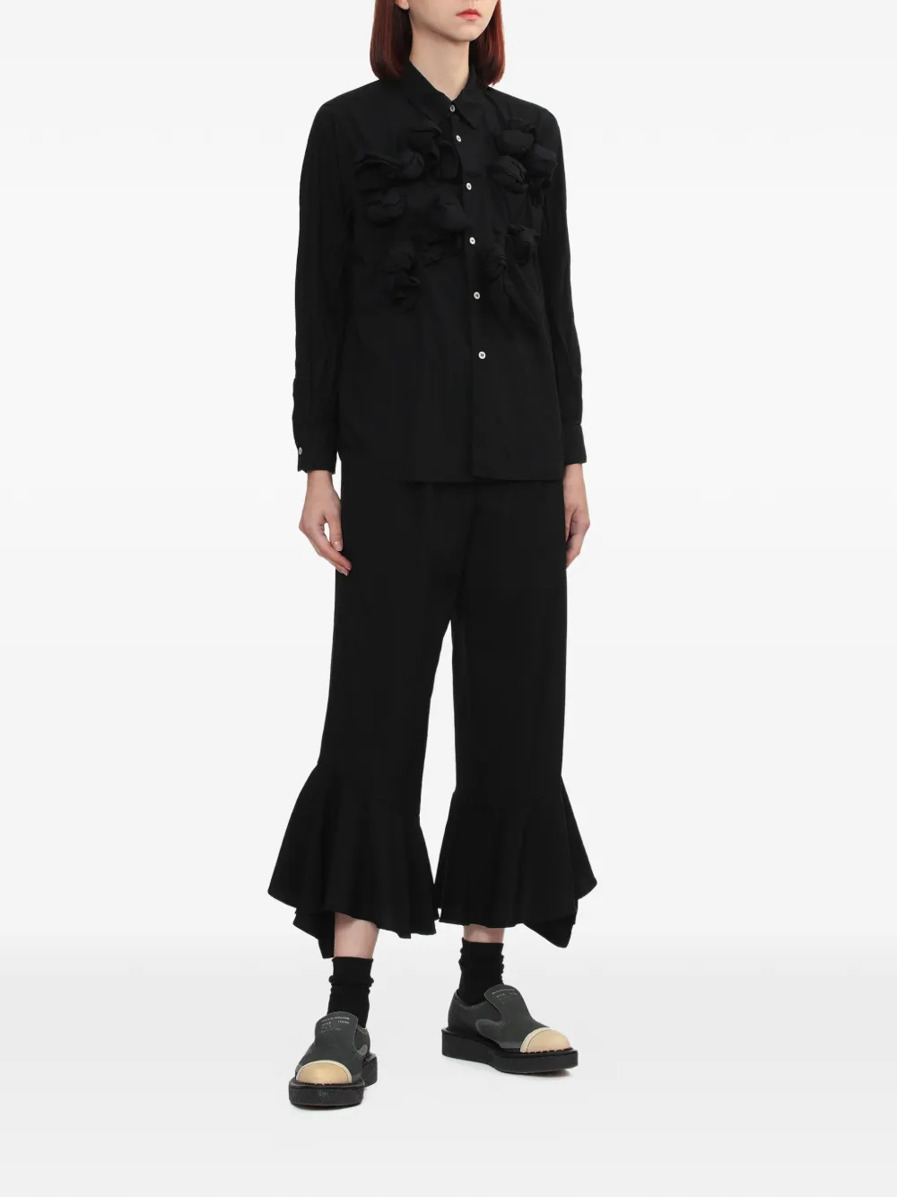 Comme Des Gar&ccedil;ons Comme Des Gar&ccedil;ons knotted button shirt - Zwart