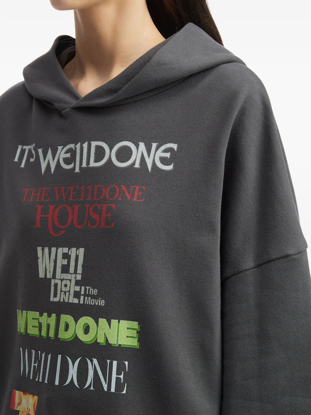 We11done Sweater met capuchon Grijs