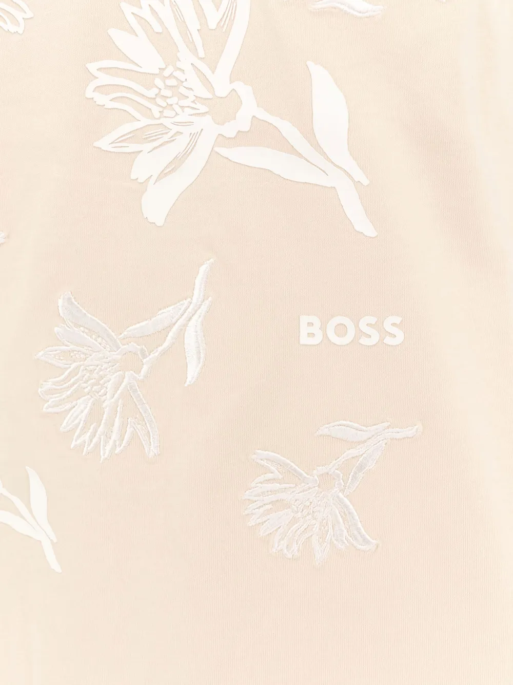 BOSS T-shirt met borduurwerk Beige