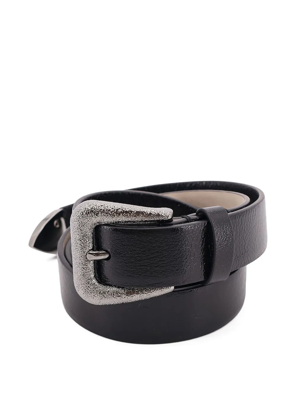 Brunello Cucinelli metal-buckle leather belt - Zwart