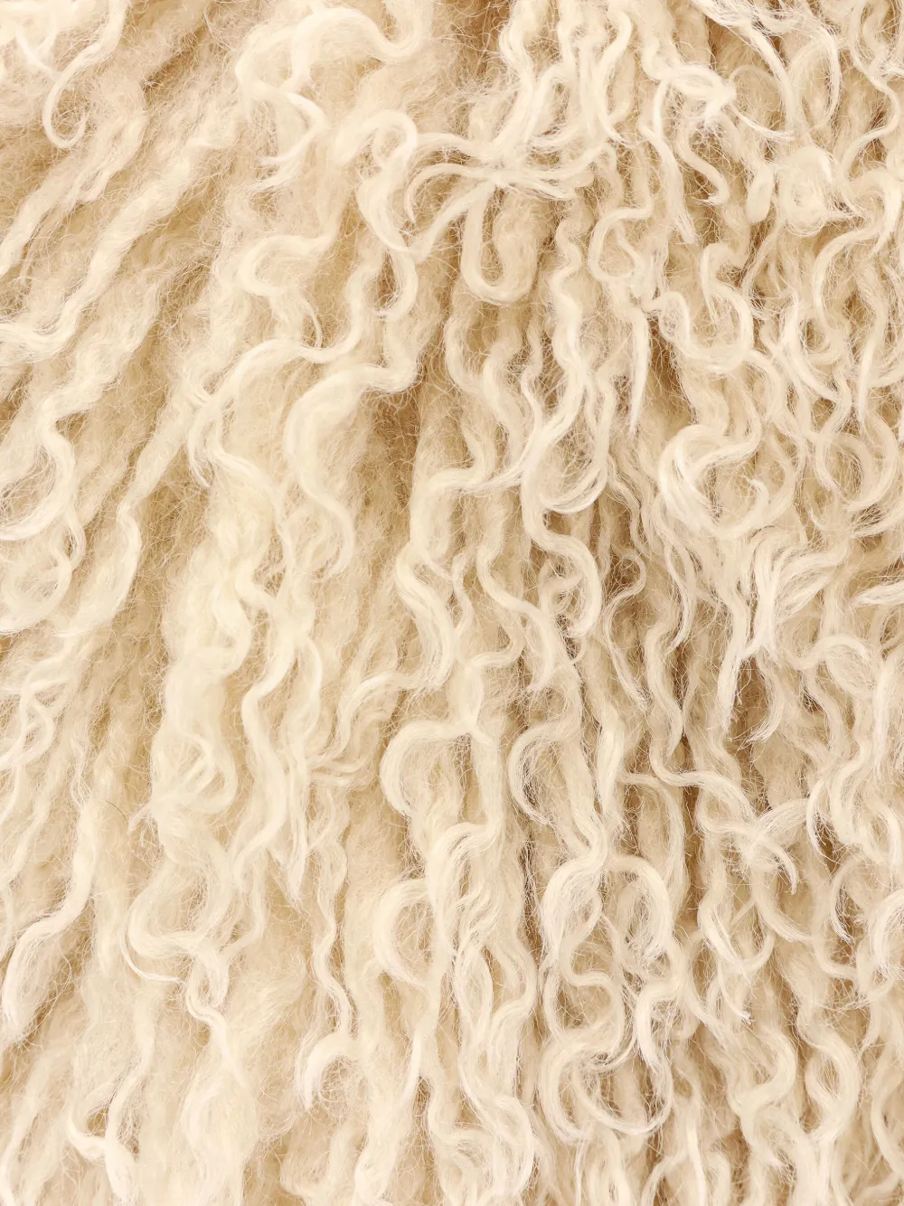 Hugo Boss Cropped Faux Fur Jacket Featuring Collar In Neutral