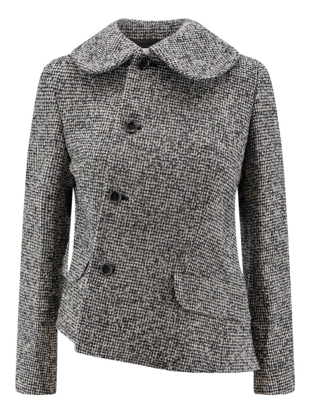 Comme Des Garçons Play Asymmetrical Flap-pocket Jacket In Gray