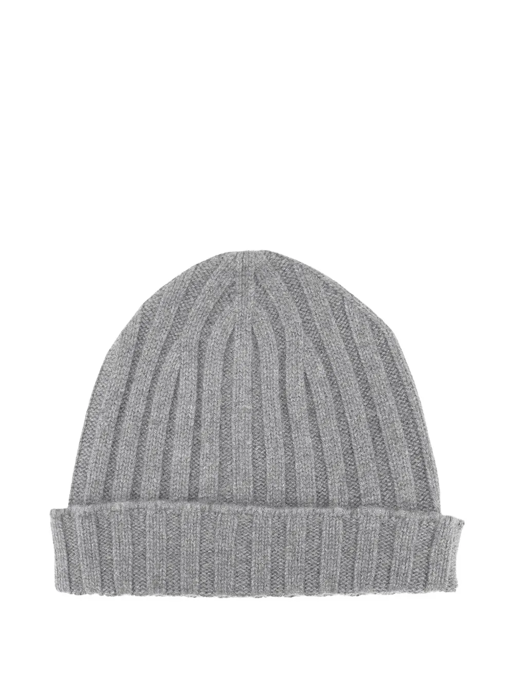 Filippo De Laurentiis Cashmere Ribbed Beanie In Gray