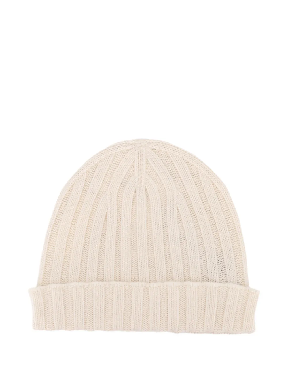 Filippo De Laurentiis Cashmere Ribbed Beanie In Neutral
