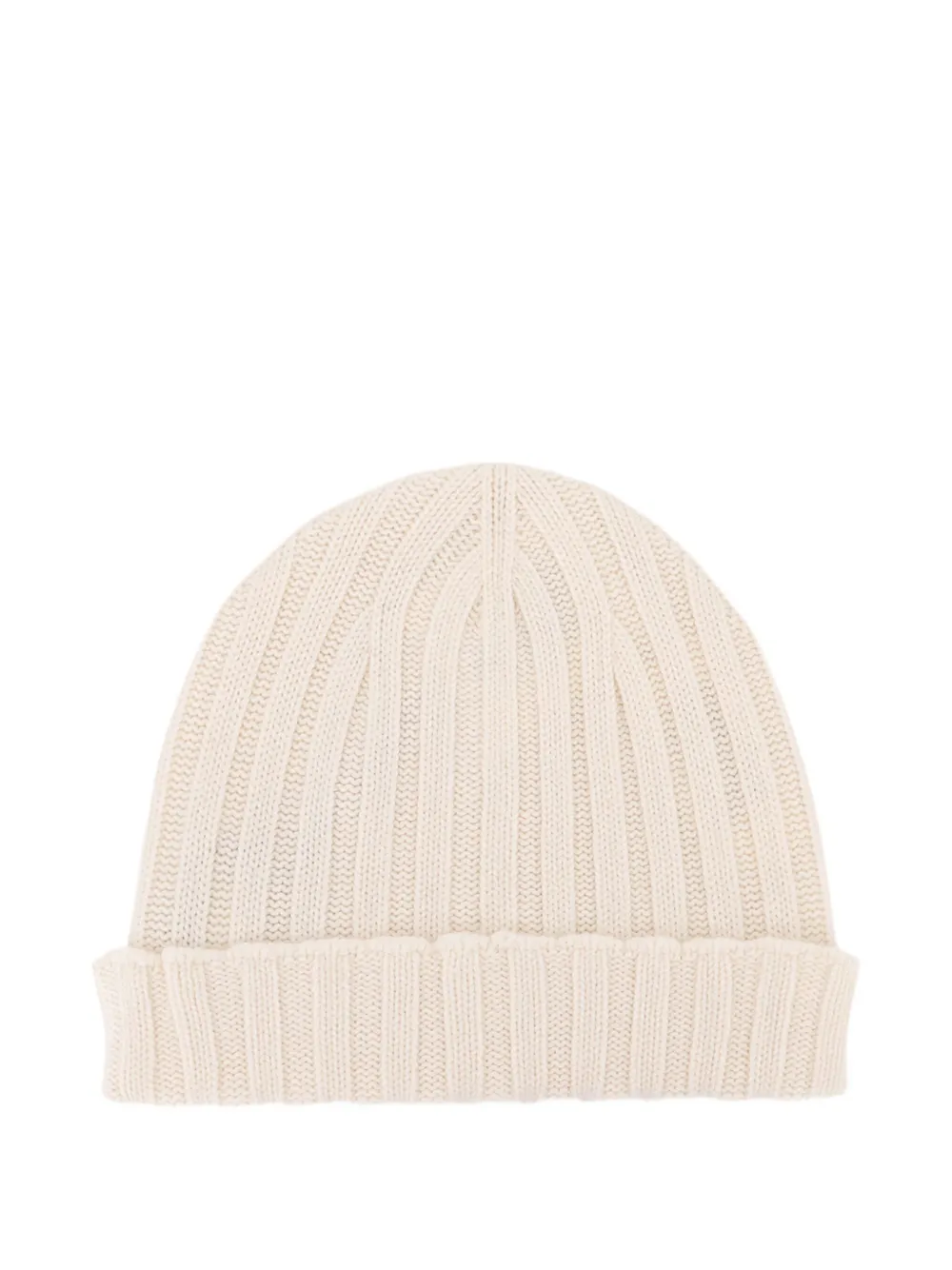 Filippo De Laurentiis Cashmere Ribbed Beanie In Neutral